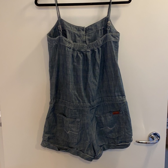 7 for all mankind denim romper in xs - Picture 3 of 6